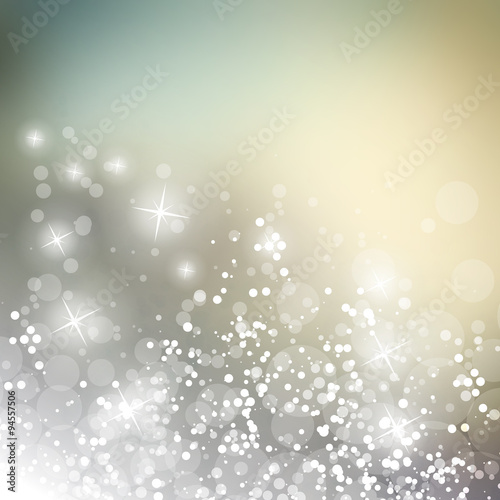 Sparkling Cover Design Template with Abstract, Blurred Background - Cover to Christmas, New Year or Other Designs