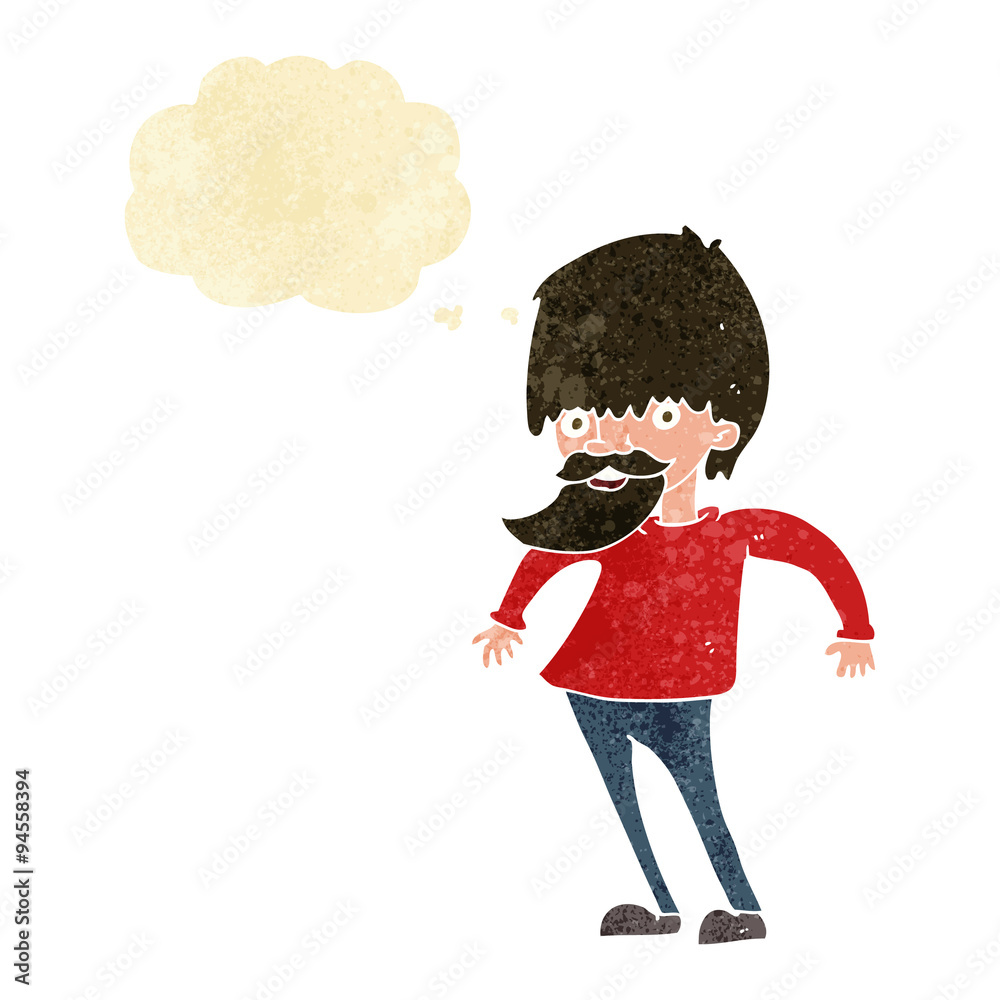 cartoon bearded man shrugging shoulders with thought bubble cartoon bearded man shrugging shoulders with thought bubble