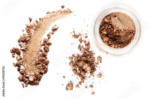 crushed eyeshadow isolated on white background