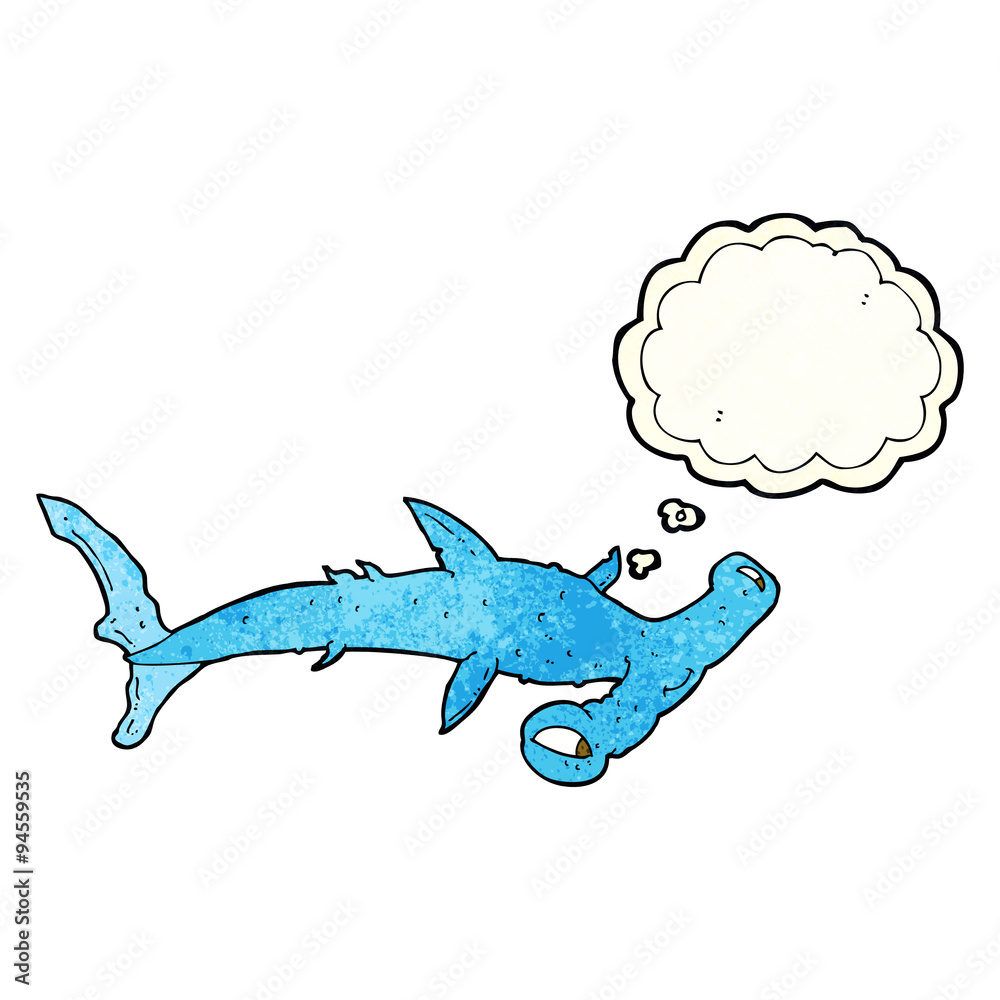 cartoon hammerhead shark with thought bubble cartoon hammerhead shark with thought bubble