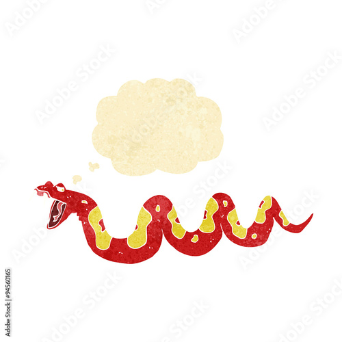 cartoon poisonous snake with thought bubble