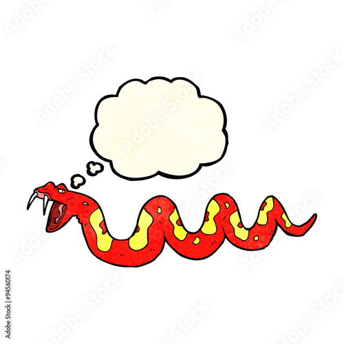 cartoon poisonous snake with thought bubble