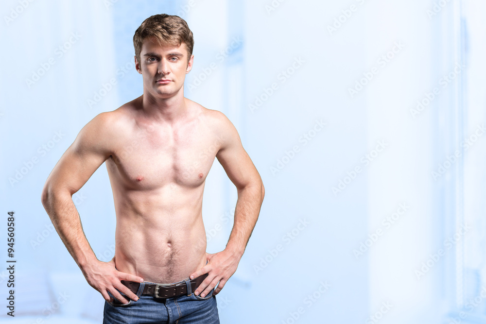 Fototapeta premium Image of muscle man posing