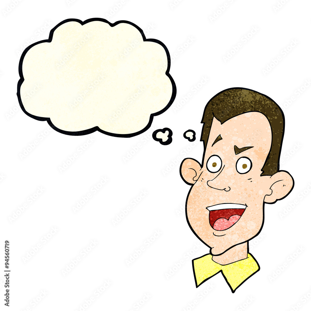 cartoon male face with thought bubble cartoon male face with thought bubble