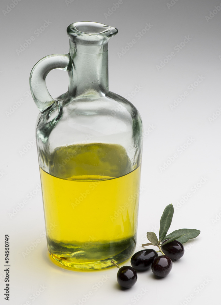 olives with oil isolated on white  background