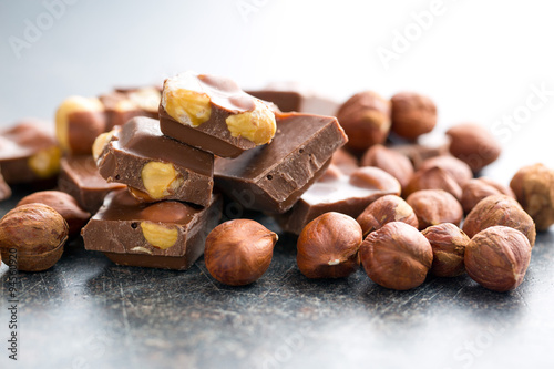 sweet chocolate with hazelnuts