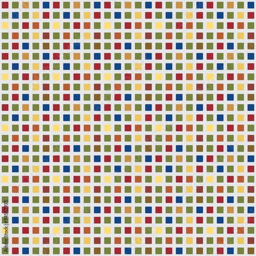 Seamless pattern mosaic of coloured small squares . Vector illu