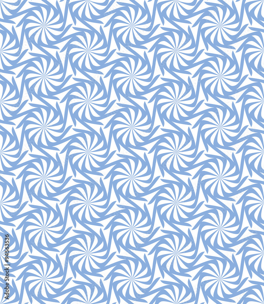 Seamless twisted flowers pattern