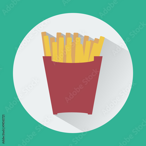 French Fries Box round icon