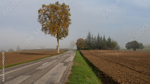 Sur le route de Lauzerte, Quercy Blanc. Paysage d'automne photo