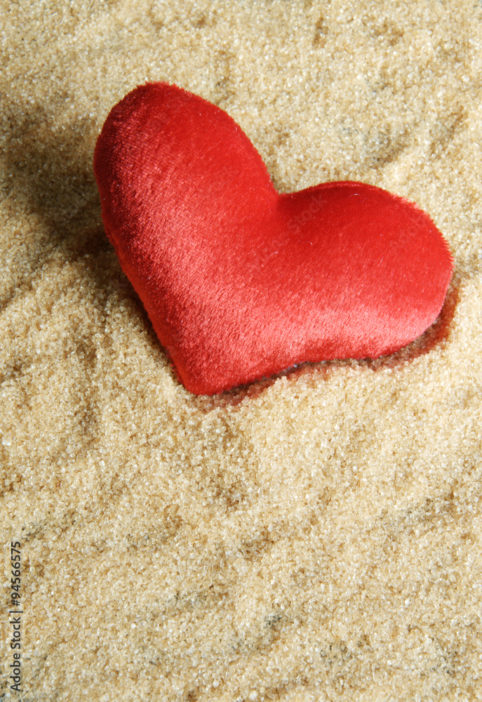 red heart with granulated brown sugar back ground red heart with granulated brown sugar back ground