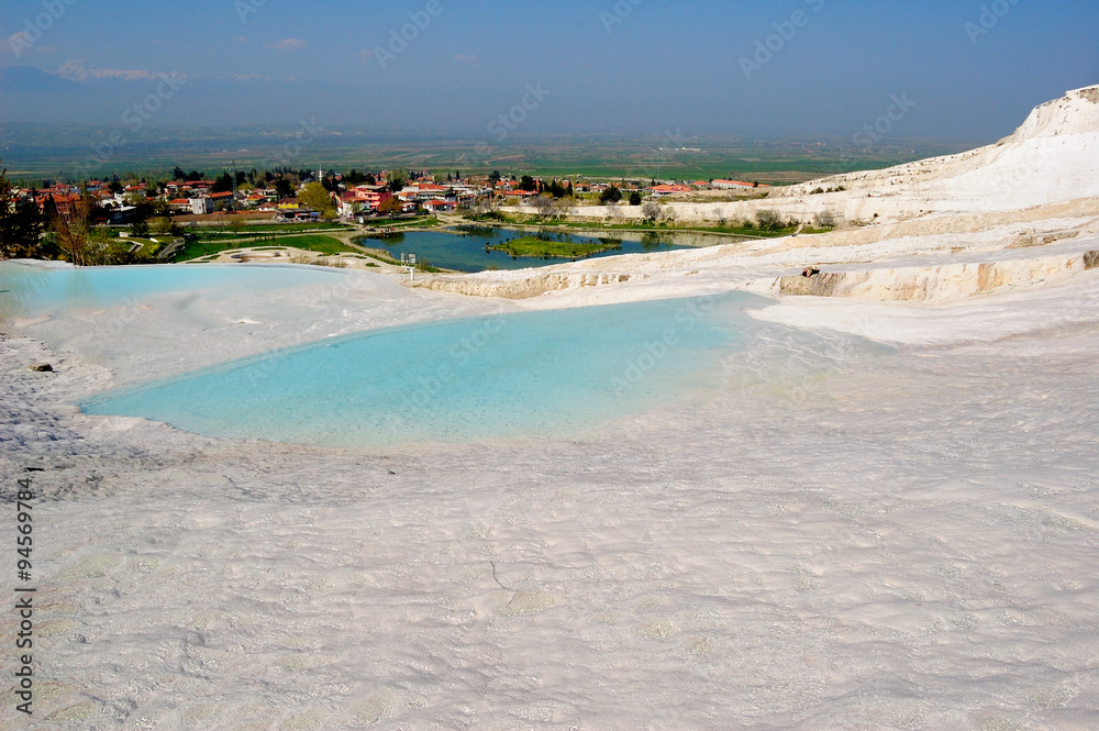 Geological deposits of soda, lake. Pamukkale, Turkey