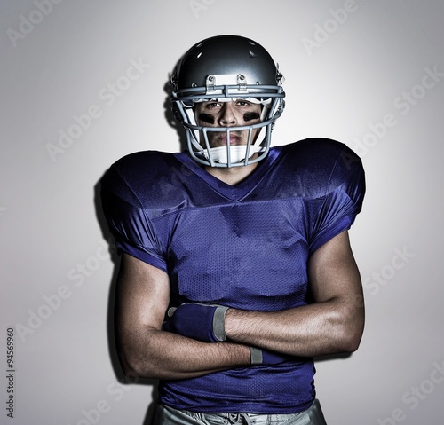 Portrait of determined american football player