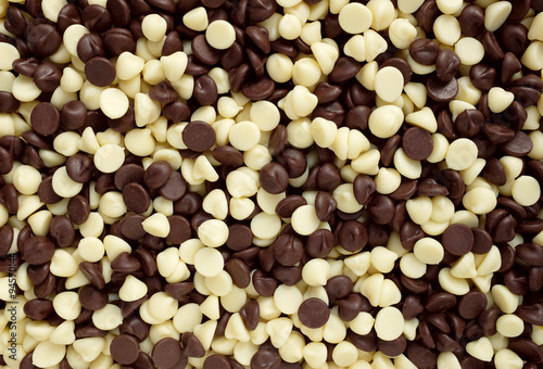 Mixed chocolate chips background