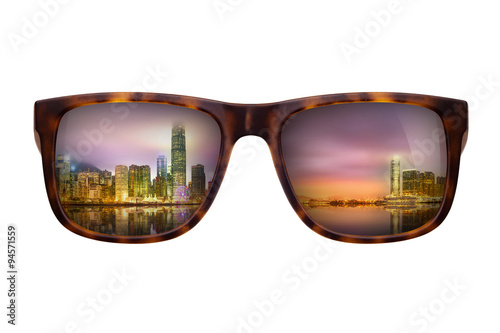 Sunglasses with beautiful panorama of Hong Kong © boule1301