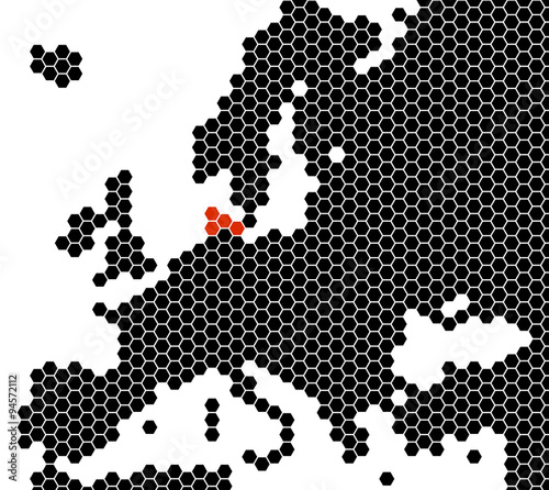Europakarte Sechsecke - Dänemark