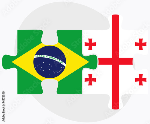 Brazil and Georgia Flags