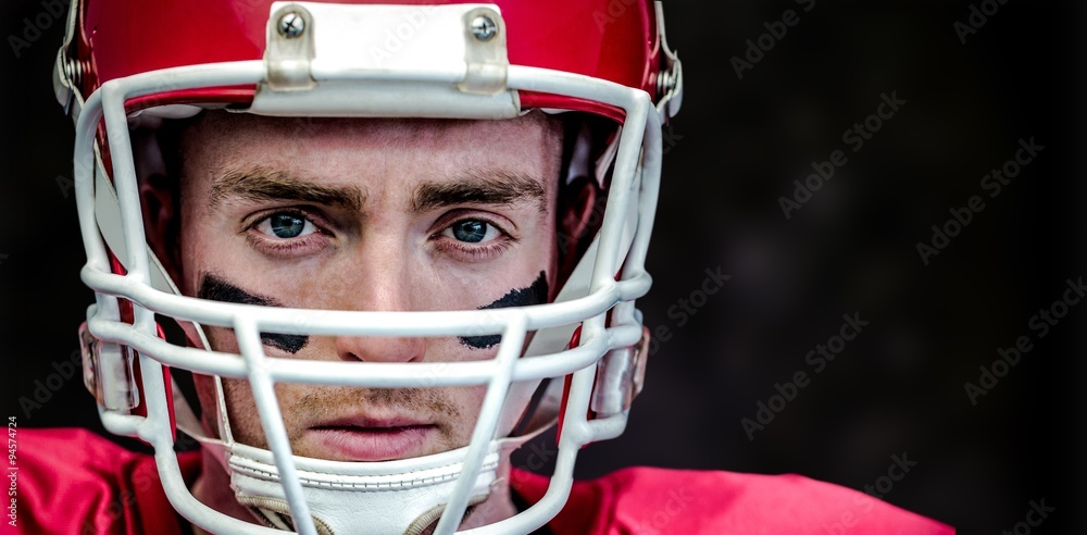 Portrait of focused american football player Portrait of focused american football player