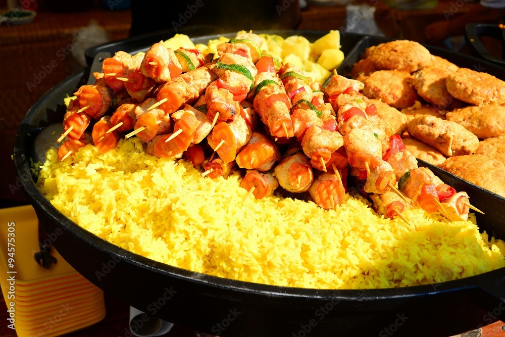 Food on Vilnius city days event in central city streets