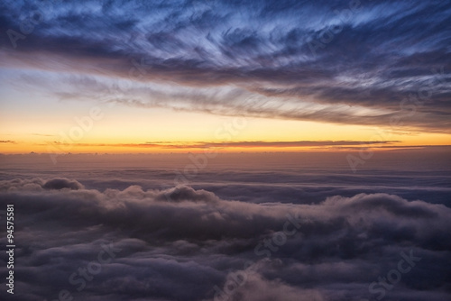 View from a mountain top above the clouds