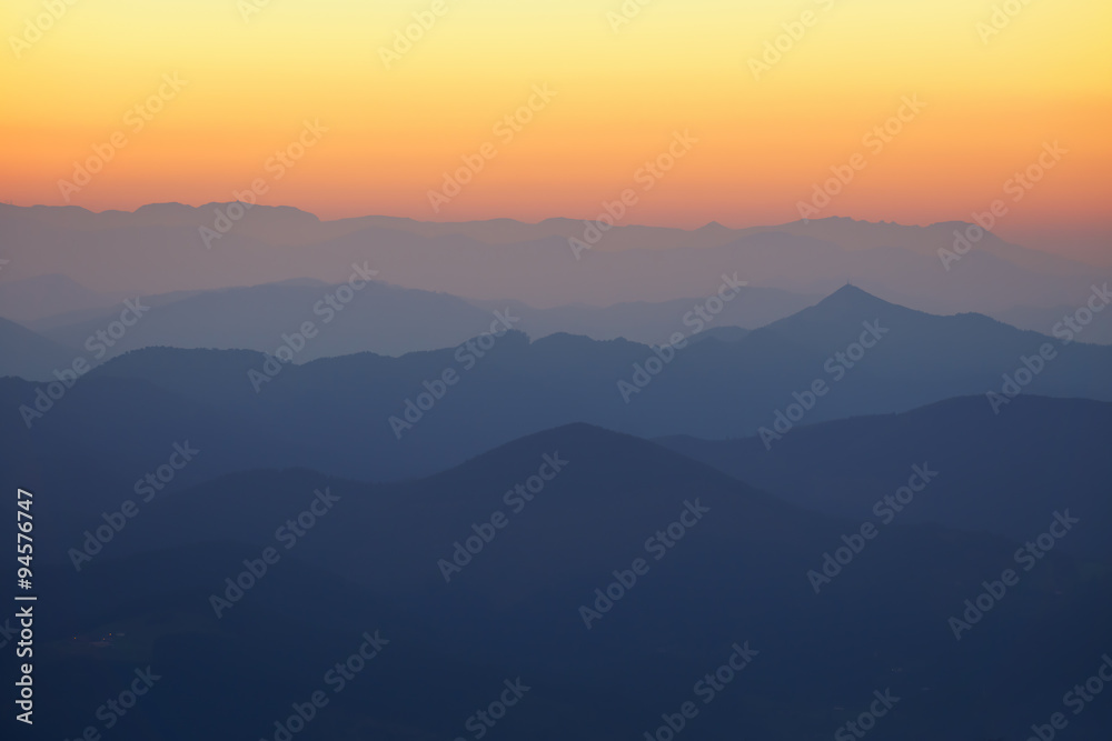pattern of distant mountain layers