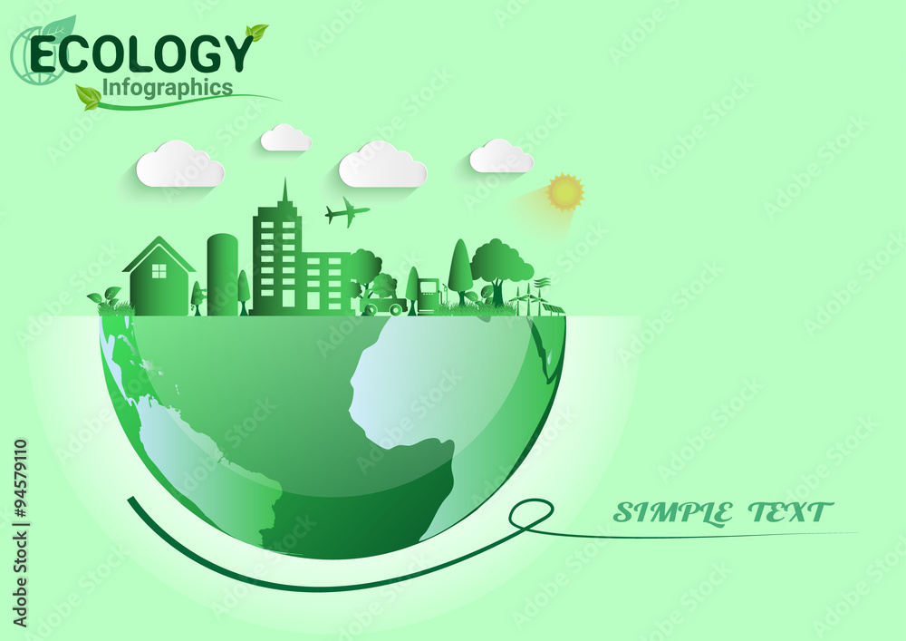 Obraz premium Abstract ecology connection concept background .Vector