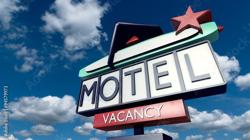 Vintage sign of a motel photo