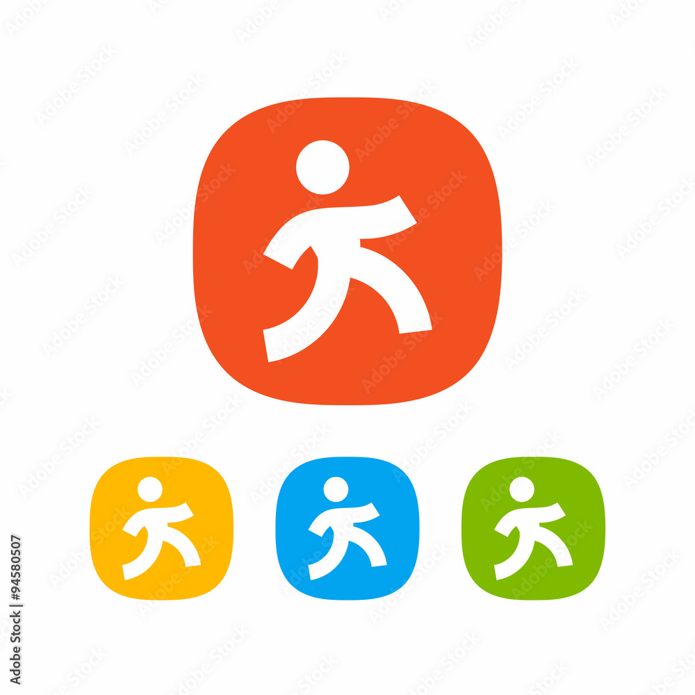 Initial K Walking man icon logo Initial K Walking man icon logo