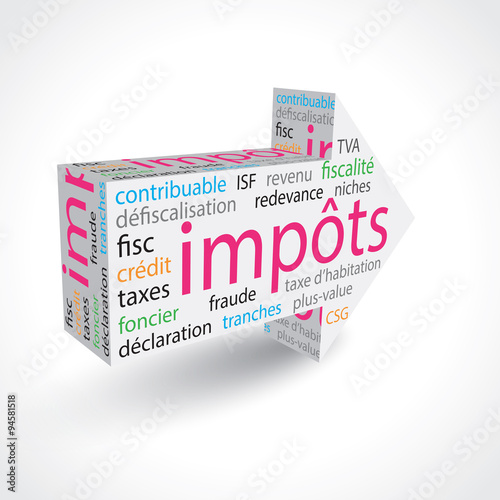 flèche 3D-impôts