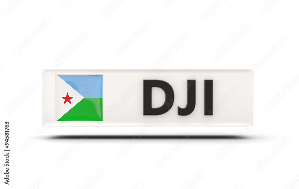 Square icon with flag of djibouti Square icon with flag of djibouti