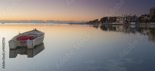 Panorama of Mar Menor lagoon, from Los Alcazares, Murcia, Spain photo