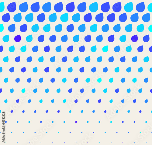 Vector Seamless Blue Rain Drops Shape Pattern