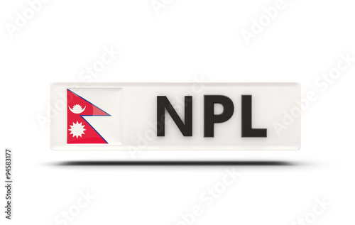 Square icon with flag of nepal
