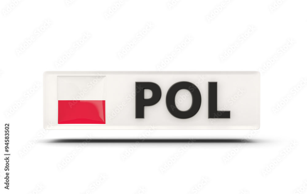 Square icon with flag of poland