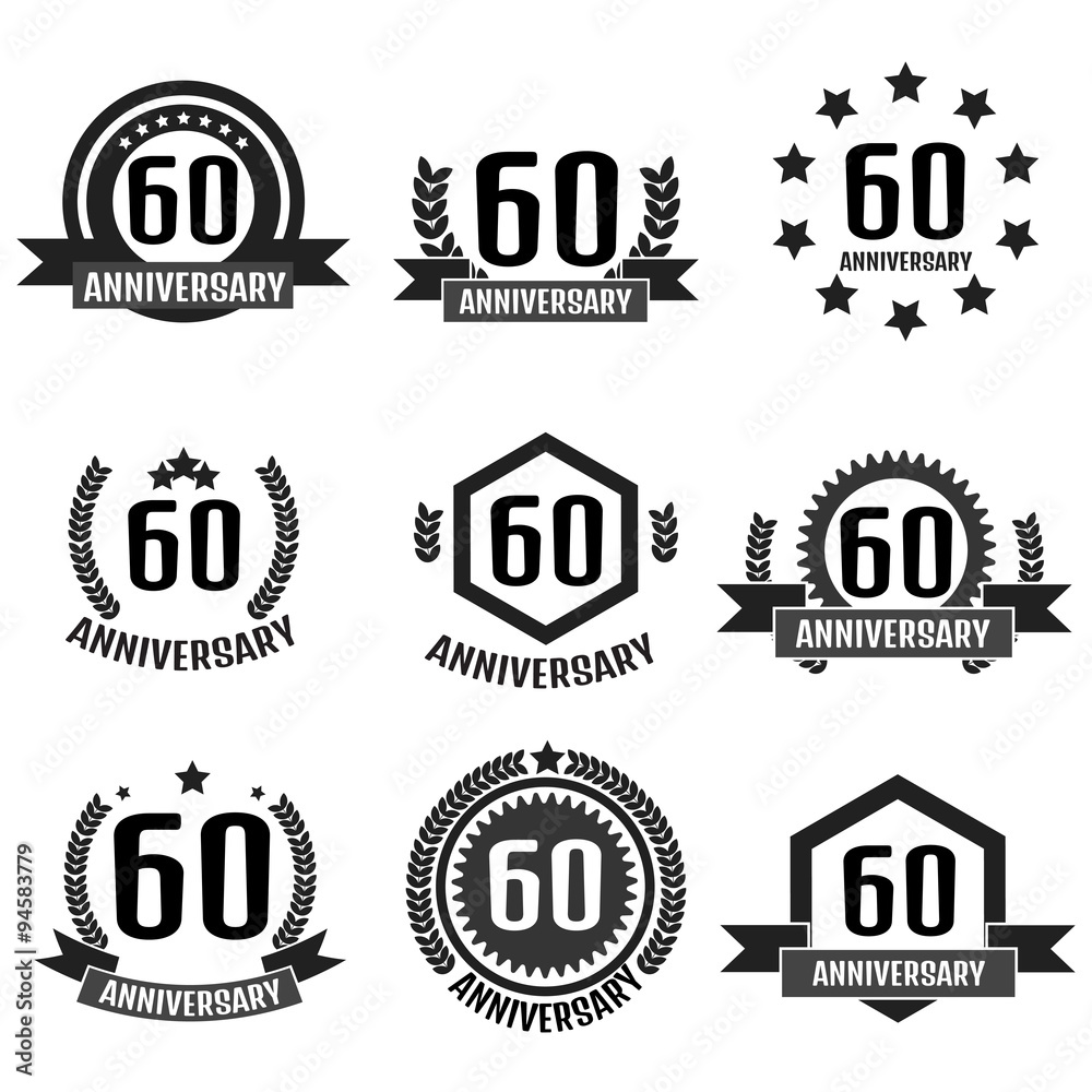 Obraz premium Anniversary logo 60th. Anniversary 60.