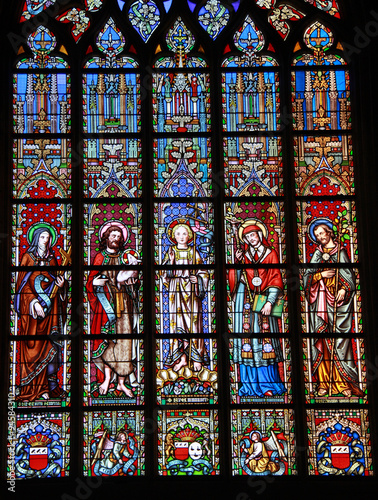 Bruxelles  vitraux de l   glise Notre-Dame-du-Sablon  Belgique