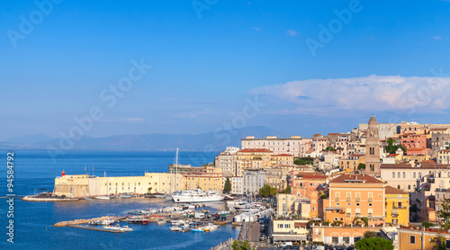 Cityscape of old Gaeta town in summer