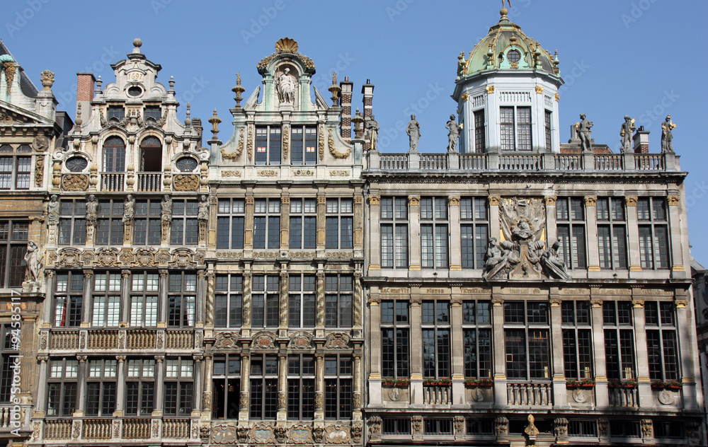 Bruxelles, splendeurs baroques des façades de la Grand-Place, Belgique