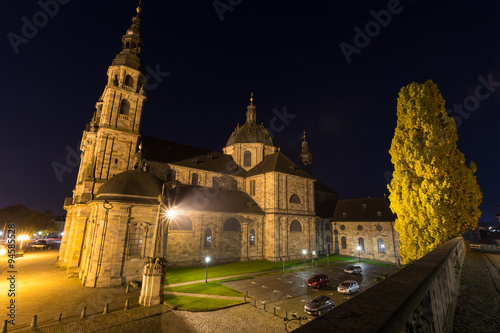 st salvator dom in fulda germany at night