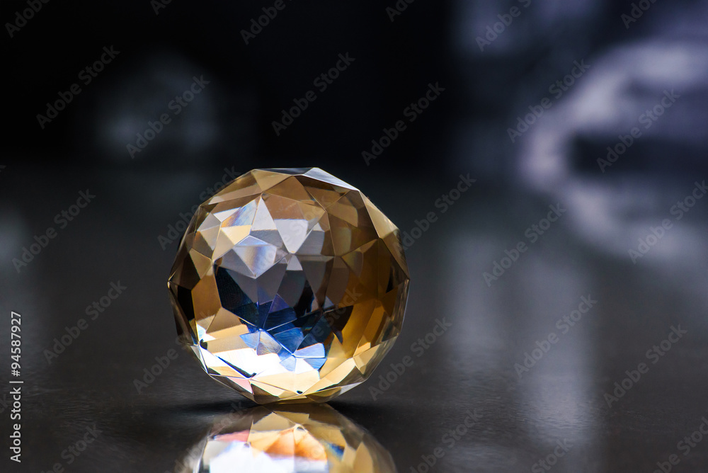 Fototapeta premium Glass Ball, Dark Blurry Background