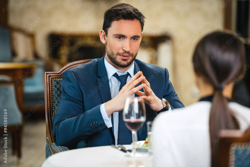 Obraz premium Concept for business meeting while dinner