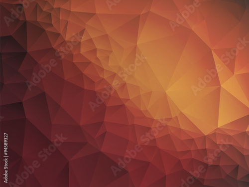 Abstract geometric orange triangular brown leather background