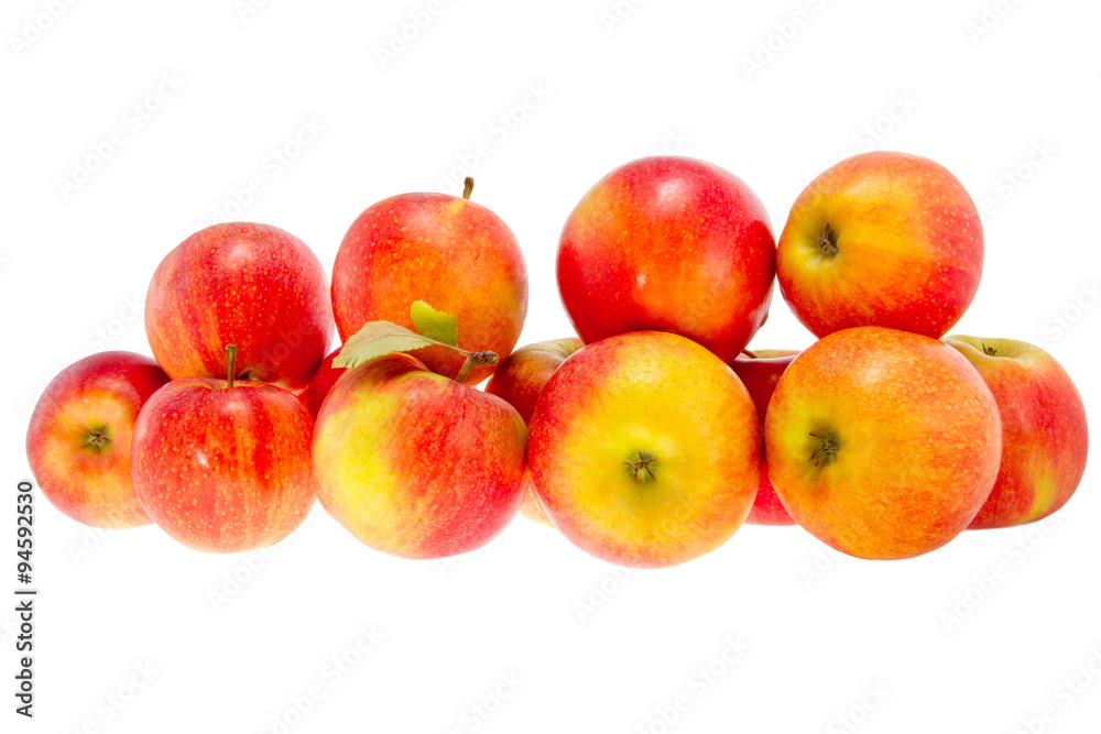 ripe red apples on a white background ripe red apples on a white background