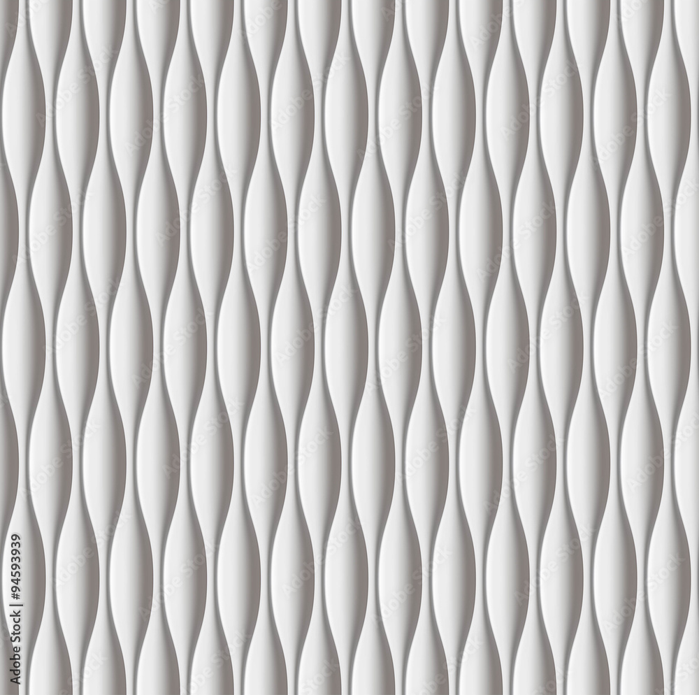 Fototapeta premium White wavy panel seamless texture background.