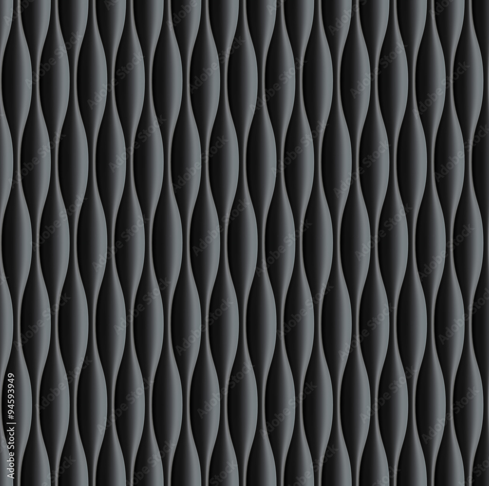 Black wavy panel seamless texture background. Black wavy panel seamless texture background.