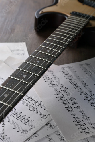 Electric guitar with music ...