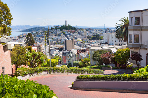 View of Lombard street, cityscape, San Francisco photo