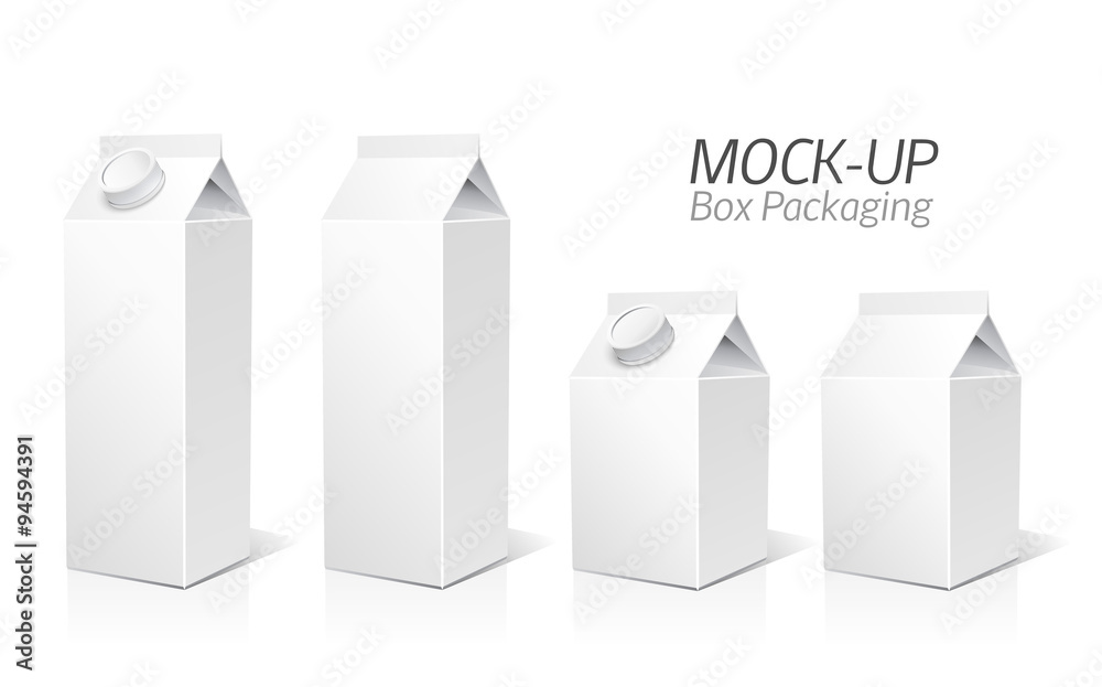 Mock-up packages. Juice and milk 