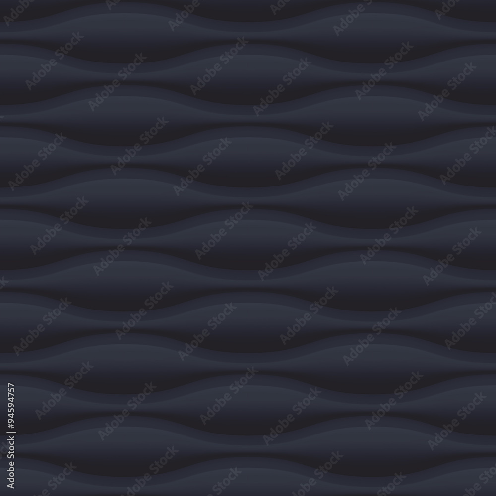 Obraz premium Black wavy panel seamless texture background.