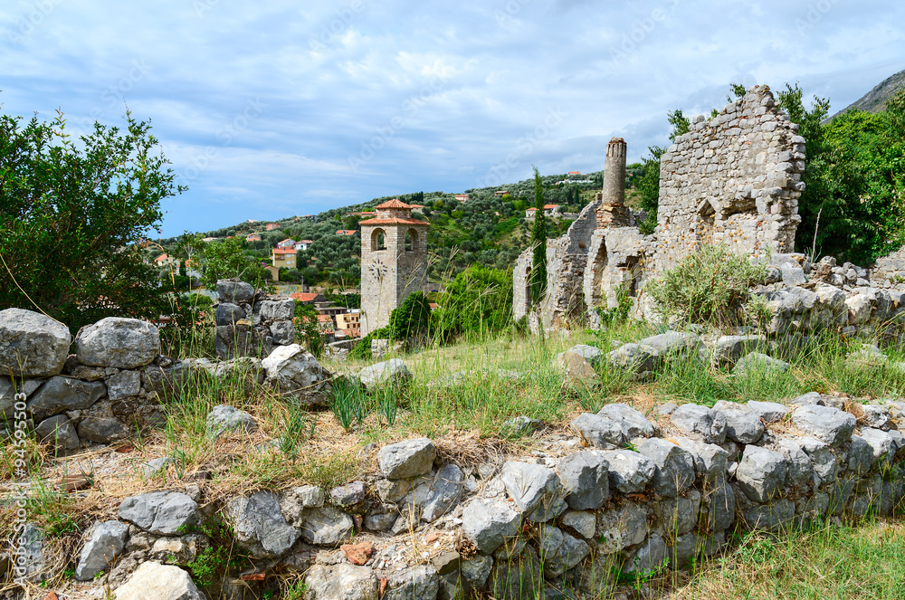 Ruins of church of St. Catherine and Clock tower, Bar, Montenegro Ruins of church of St. Catherine and Clock tower, Bar, Montenegro